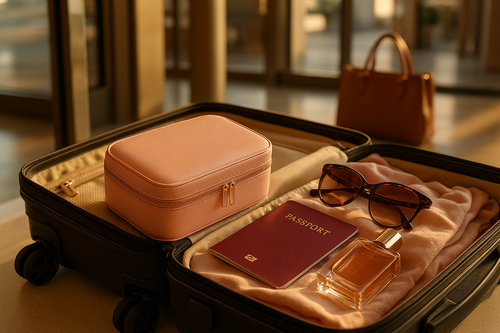 Estuche Organizador de Maquillaje Profesional con Espejo - Portátil y Elegante