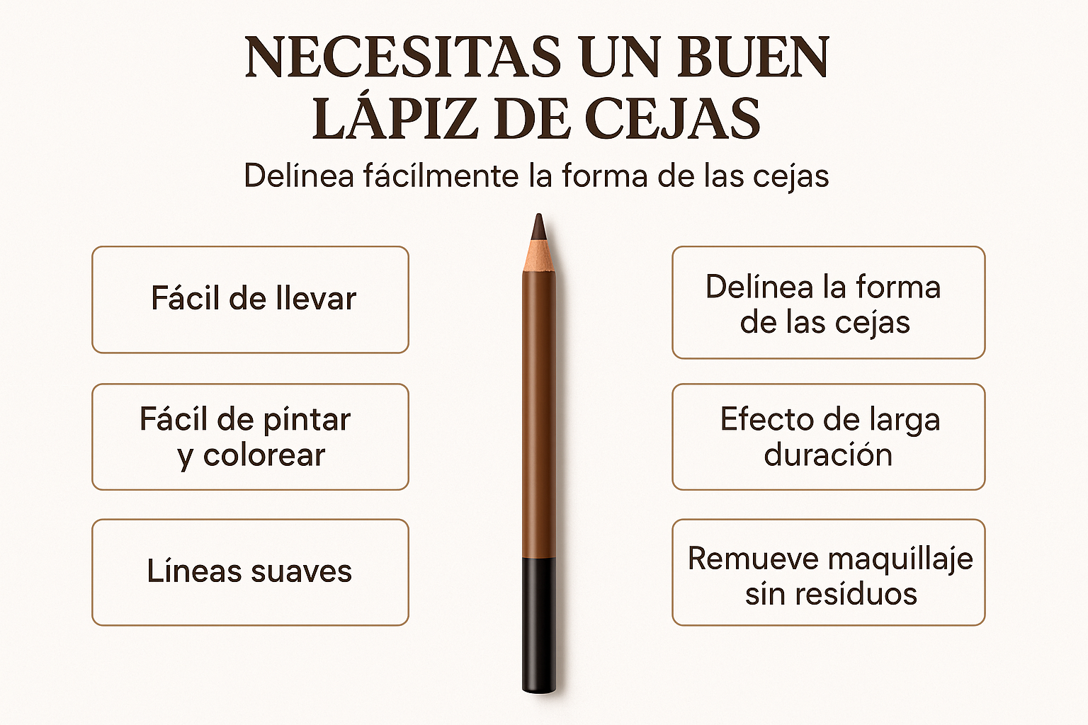 Lápiz de Cejas de 4 Puntas - Definición Perfecta y Natural