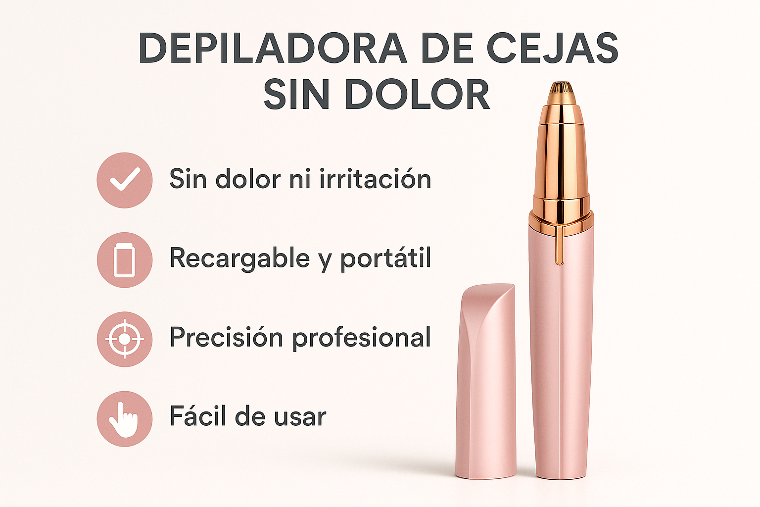 Herramienta Removedora de Pelo de Cejas Sin Dolor Recargable