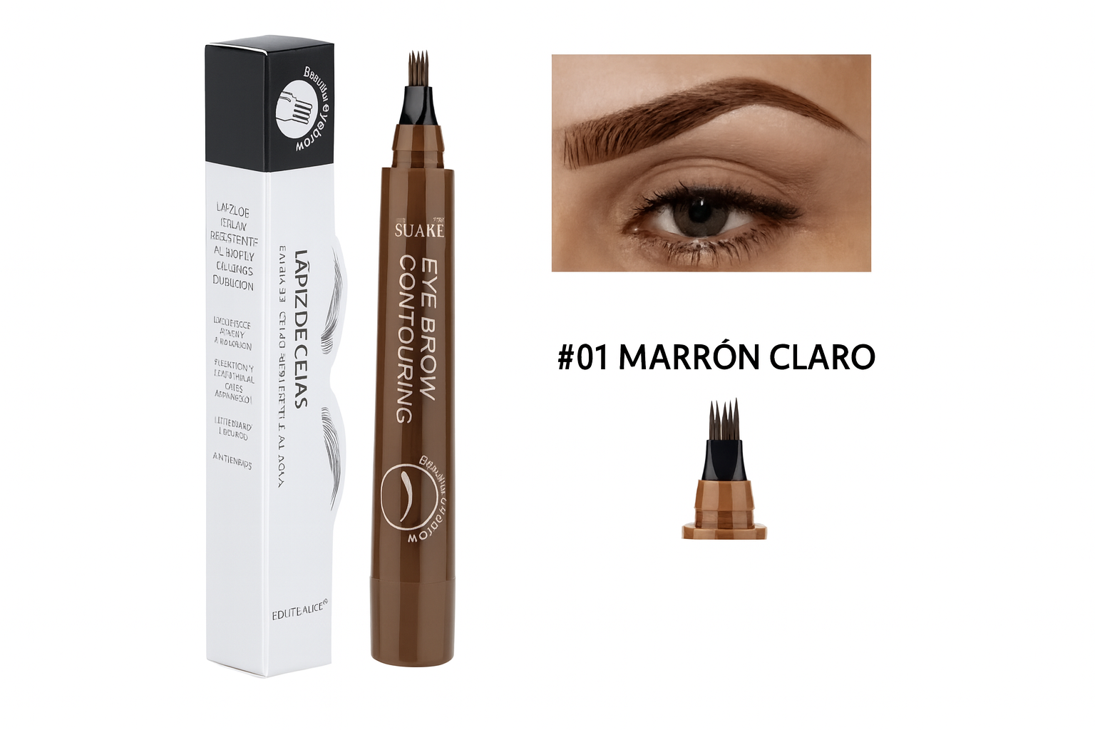 Lápiz de Cejas de 4 Puntas - Definición Perfecta y Natural